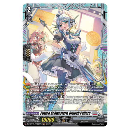 Putzen Schwestern, Bruush Poliere DZ-BT15/FR22EN card from the Cardfight!! Vanguard set Strike of Illusionary Shadows