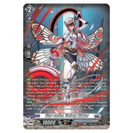 Star-vader, Colony Maker DZ-BT15/SR19EN card from the Cardfight!! Vanguard set Strike of Illusionary Shadows