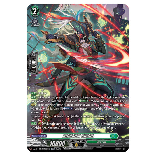 Ransack Shade DZ-BT15/SR36EN card from the Cardfight!! Vanguard set Strike of Illusionary Shadows