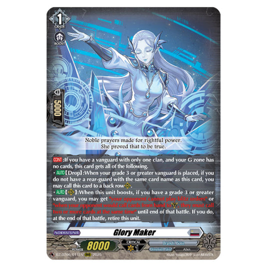 Glory Maker DZ-BT06/011EN card from the Cardfight!! Vanguard set Generation Dragenesis