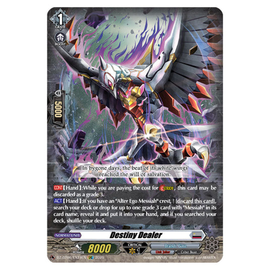 Destiny Dealer DZ-BT06/EX24EN card from the Cardfight!! Vanguard set Generation Dragenesis