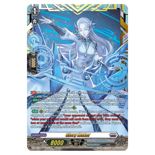 Glory Maker DZ-BT06/FFR08EN card from the Cardfight!! Vanguard set Generation Dragenesis