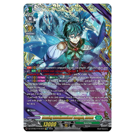 Crossing Interdimensional Thoughts, Rorowa DZ-BT06/FFR12EN card from the Cardfight!! Vanguard set Generation Dragenesis