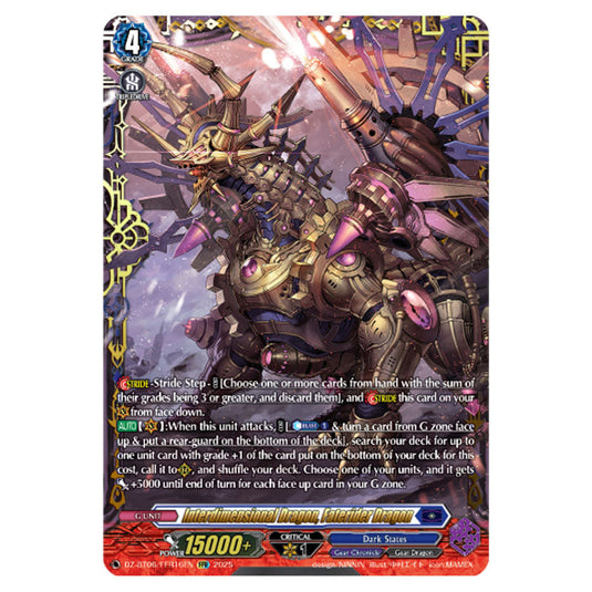 Interdimensional Dragon, Faterider Dragon DZ-BT06/FFR16EN card from the Cardfight!! Vanguard set Generation Dragenesis