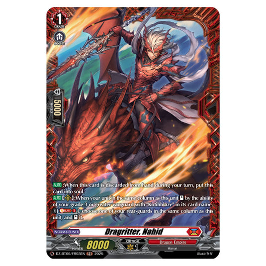 Dragritter, Nahid DZ-BT06/FR03EN card from the Cardfight!! Vanguard set Generation Dragenesis