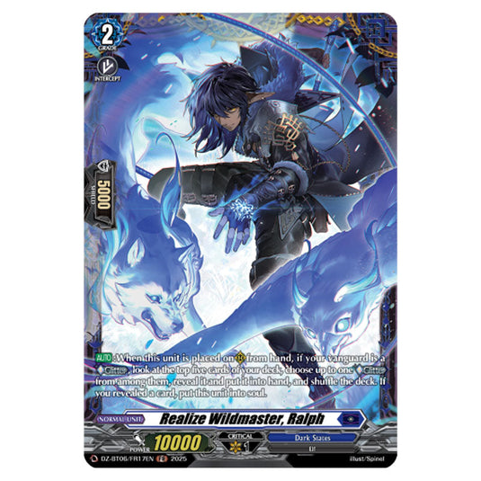 Realize Wildmaster, Ralph DZ-BT06/FR17EN card from the Cardfight!! Vanguard set Generation Dragenesis