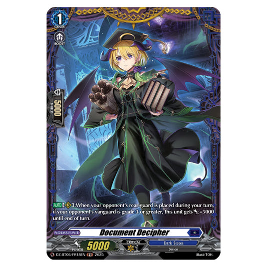 Document Decipher DZ-BT06/FR18EN card from the Cardfight!! Vanguard set Generation Dragenesis