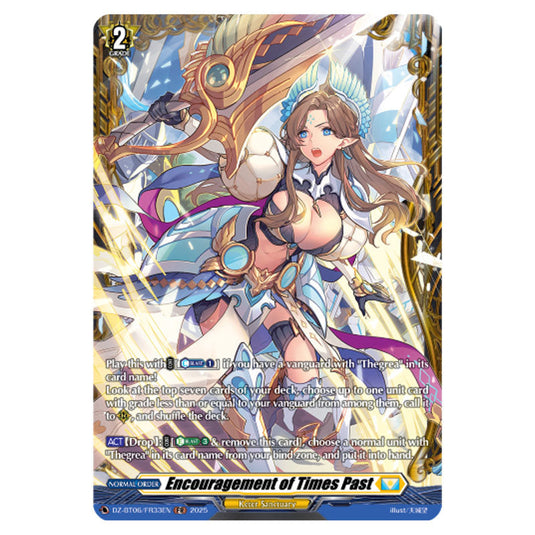 Encouragement of Times Past DZ-BT06/FR33EN card from the Cardfight!! Vanguard set Generation Dragenesis