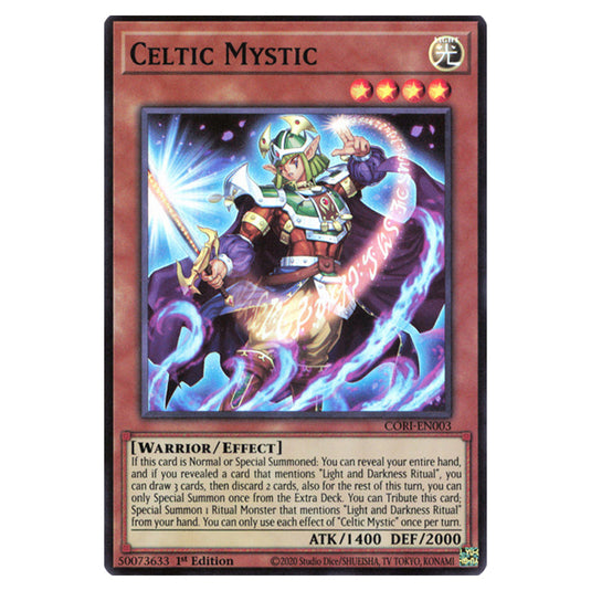 Celtic Mystic CORI-EN003 card from the Yu-Gi-Oh! set Chaos Origins