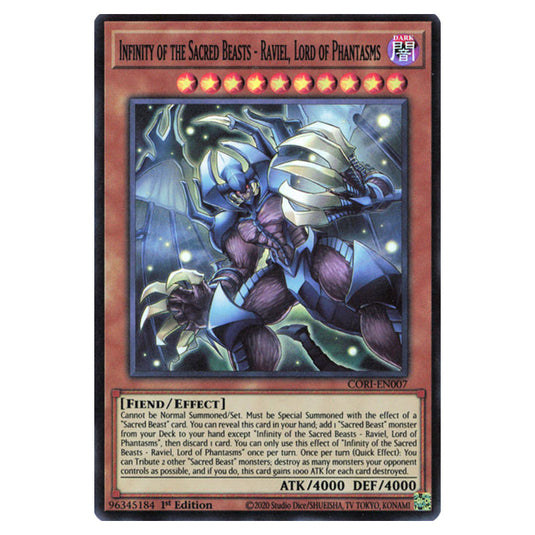 Infinity of the Sacred Beasts - Raviel, Lord of Phantasms CORI-EN007 card from the Yu-Gi-Oh! set Chaos Origins
