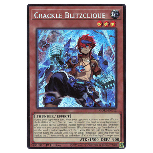 Crackle Blitzclique CORI-EN012 card from the Yu-Gi-Oh! set Chaos Origins