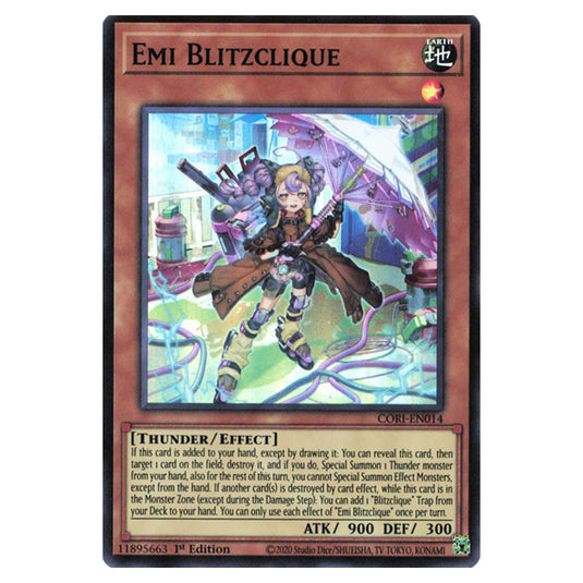Emi Blitzclique CORI-EN014 card from the Yu-Gi-Oh! set Chaos Origins