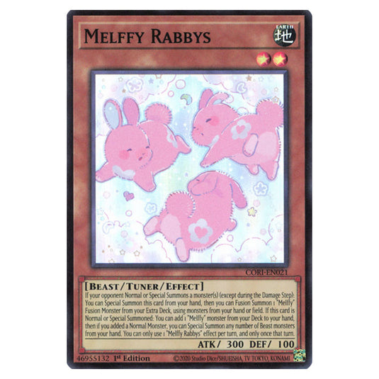Melffy Rabbys CORI-EN021 card from the Yu-Gi-Oh! set Chaos Origins