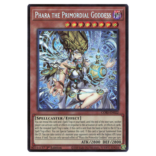 Phara the Primordial Goddess CORI-EN022 card from the Yu-Gi-Oh! set Chaos Origins