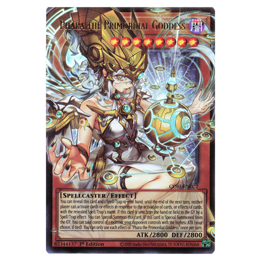 Phara the Primordial Goddess (Extended Art) CORI-EN022a card from the Yu-Gi-Oh! set Chaos Origins