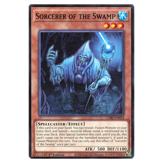 Sorcerer of the Swamp CORI-EN024 card from the Yu-Gi-Oh! set Chaos Origins