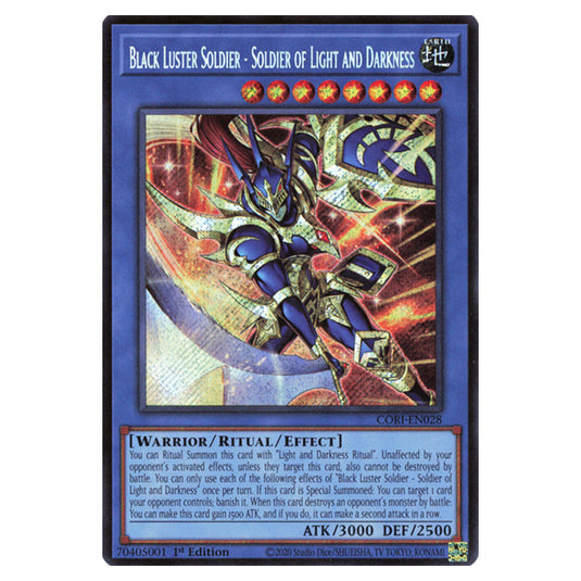Black Luster Soldier - Soldier of Light and Darkness CORI-EN028 card from the Yu-Gi-Oh! set Chaos Origins