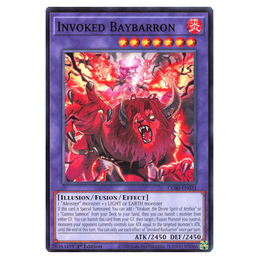 Invoked Baybarron CORI-EN031 card from the Yu-Gi-Oh! set Chaos Origins