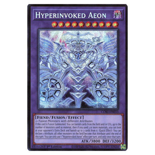 Hyperinvoked Aeon CORI-EN033a card from the Yu-Gi-Oh! set Chaos Origins