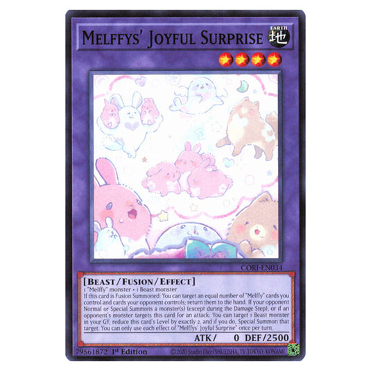 Melffys' Joyful Surprise CORI-EN034 card from the Yu-Gi-Oh! set Chaos Origins
