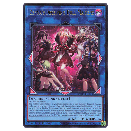 Zenna's Deceiving Doll Maidens CORI-EN043 card from the Yu-Gi-Oh! set Chaos Origins
