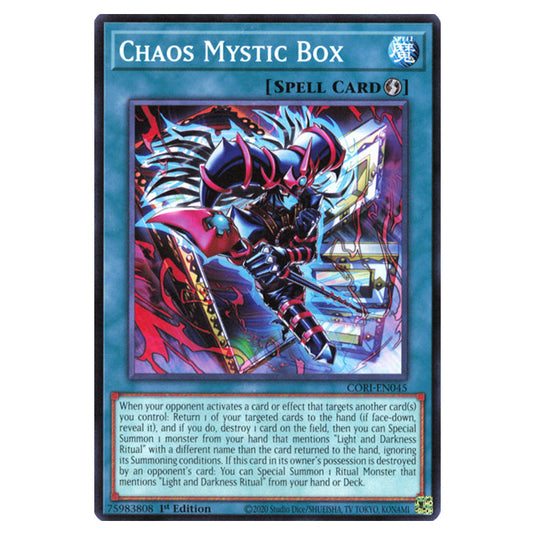 Chaos Mystic Box CORI-EN045 card from the Yu-Gi-Oh! set Chaos Origins