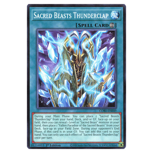 Sacred Beasts Thunderclap CORI-EN049 card from the Yu-Gi-Oh! set Chaos Origins