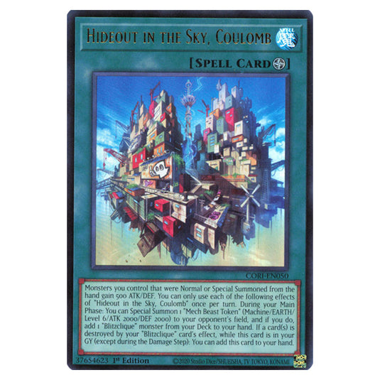 Hideout in the Sky, Coulomb CORI-EN050 card from the Yu-Gi-Oh! set Chaos Origins