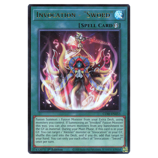 Invocation - Sword CORI-EN053 card from the Yu-Gi-Oh! set Chaos Origins