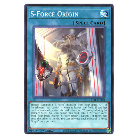 S-Force Origin CORI-EN058 card from the Yu-Gi-Oh! set Chaos Origins