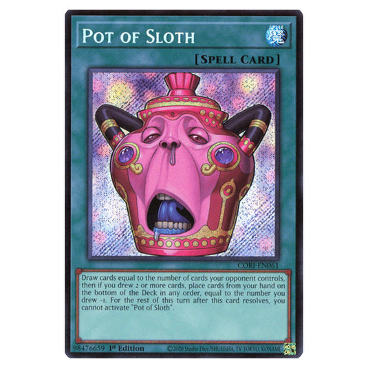 Pot of Sloth CORI-EN061a card from the Yu-Gi-Oh! set Chaos Origins