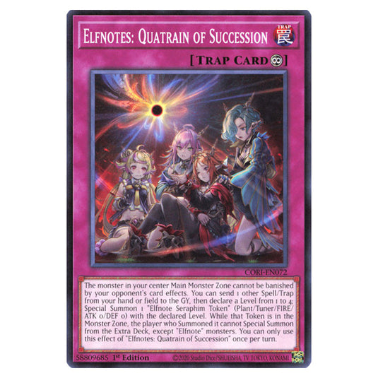 Elfnotes: Quatrain of Succession CORI-EN072 card from the Yu-Gi-Oh! set Chaos Origins