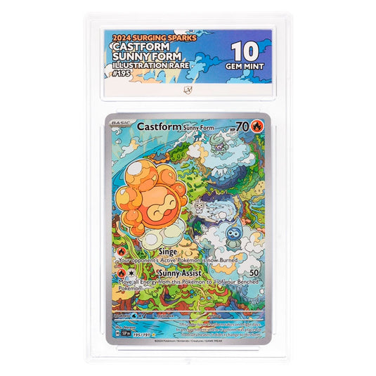 Pokemon - Scarlet & Violet - Surging Sparks - 195/191 - Castform Sunnyform(ACE ART Label 10 Graded Slab)
