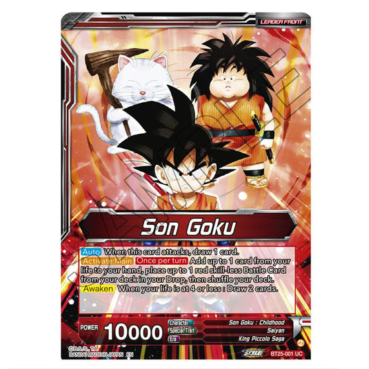 Son Goku Red card from the Dragon Ball Super Card Game set Legend of the Dragon Balls