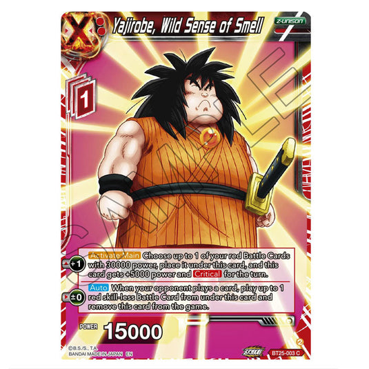 Yajirobe, Wild Sense of Smell Red card from the Dragon Ball Super Card Game set Legend of the Dragon Balls