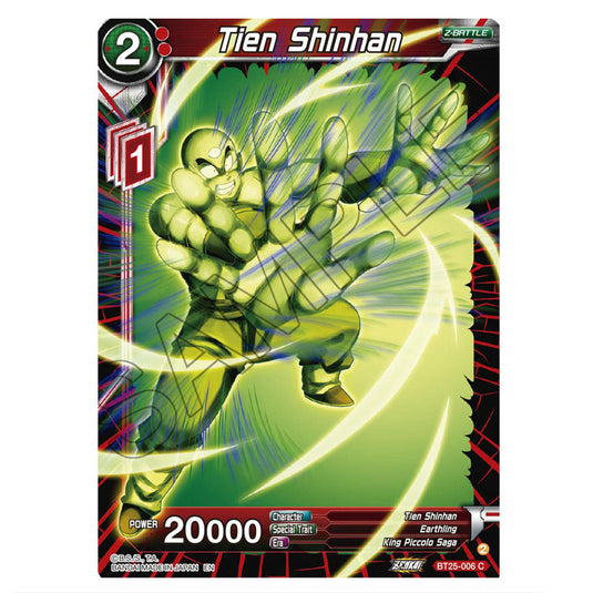 Tien Shinhan Red card from the Dragon Ball Super Card Game set Legend of the Dragon Balls