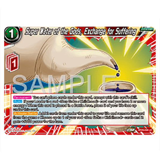 Super Water of the Gods, Exchange for Suffering Red card from the Dragon Ball Super Card Game set Legend of the Dragon Balls