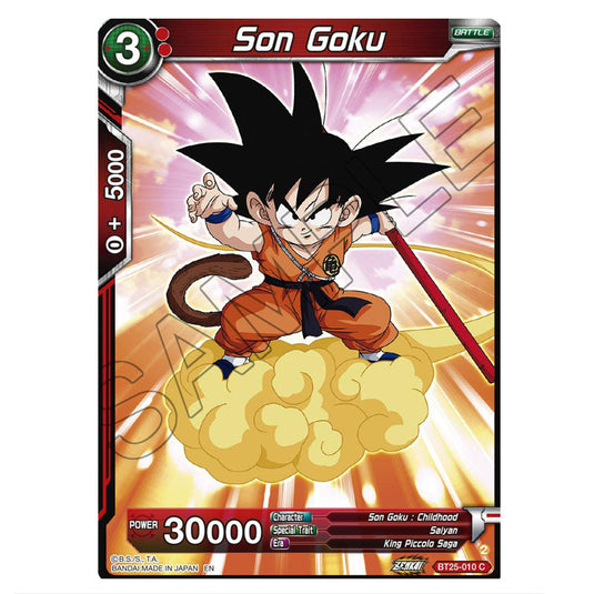 Son Goku Red card from the Dragon Ball Super Card Game set Legend of the Dragon Balls