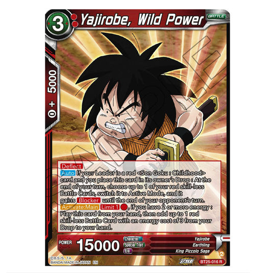 Yajirobe, Wild Power Red card from the Dragon Ball Super Card Game set Legend of the Dragon Balls