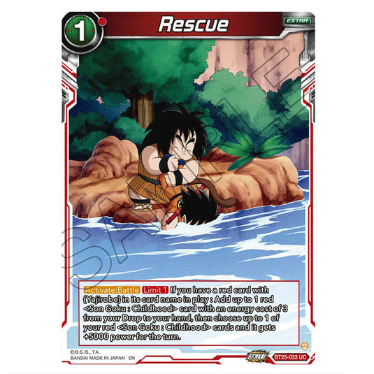 Rescue Red card from the Dragon Ball Super Card Game set Legend of the Dragon Balls