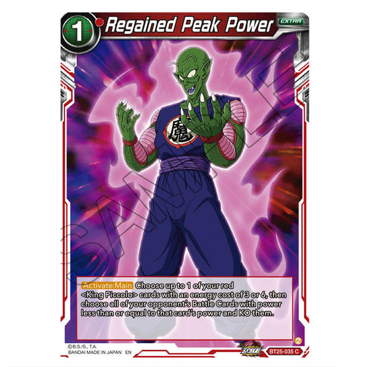 Regained Peak Power Red card from the Dragon Ball Super Card Game set Legend of the Dragon Balls