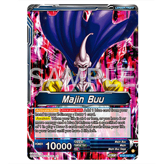 Majin Buu Blue card from the Dragon Ball Super Card Game set Legend of the Dragon Balls