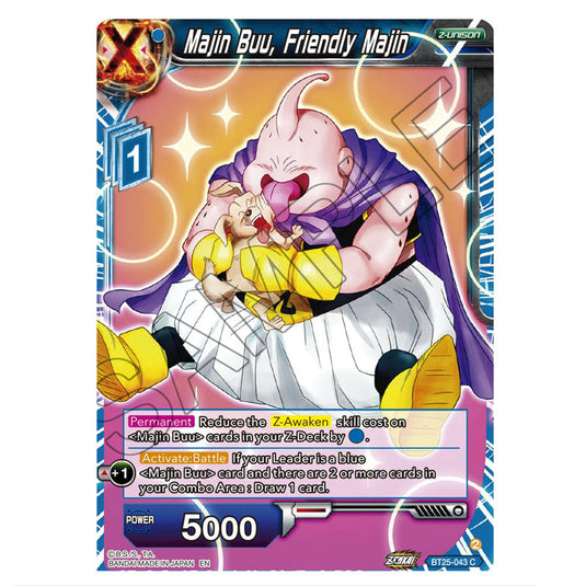 Majin Buu, Friendly Majin Blue card from the Dragon Ball Super Card Game set Legend of the Dragon Balls