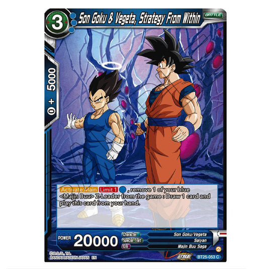 Son Goku & Vegeta, Strategy From Within Blue card from the Dragon Ball Super Card Game set Legend of the Dragon Balls