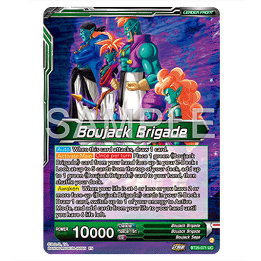 Boujack Brigade Green card from the Dragon Ball Super Card Game set Legend of the Dragon Balls