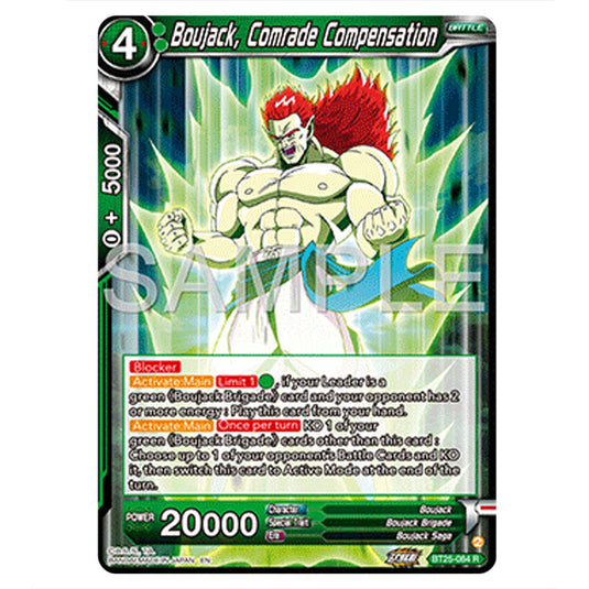 Boujack, Comrade Compensation Green card from the Dragon Ball Super Card Game set Legend of the Dragon Balls