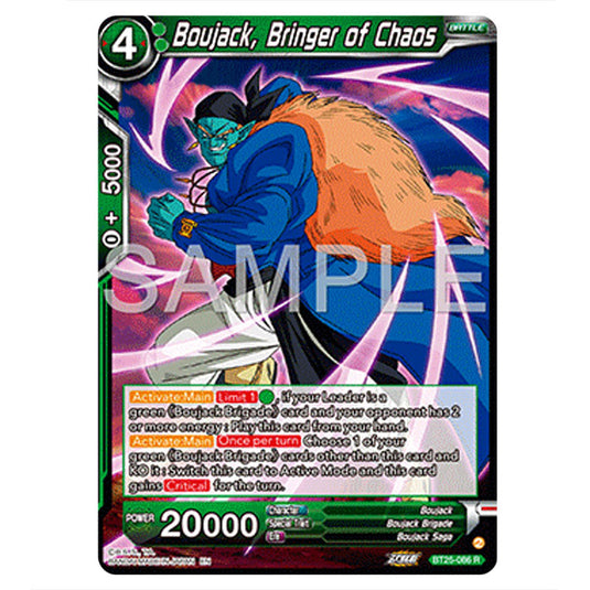 Boujack, Bringer of Chaos Green card from the Dragon Ball Super Card Game set Legend of the Dragon Balls