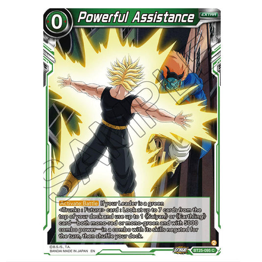 Powerful Assistance Green card from the Dragon Ball Super Card Game set Legend of the Dragon Balls