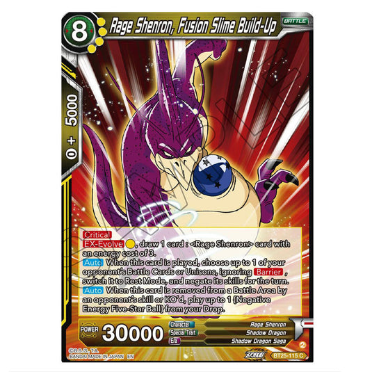 Rage Shenron, Fusion Slime Build-Up Yellow card from the Dragon Ball Super Card Game set Legend of the Dragon Balls