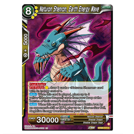 Naturon Shenron, Earth Energy Wave Yellow card from the Dragon Ball Super Card Game set Legend of the Dragon Balls